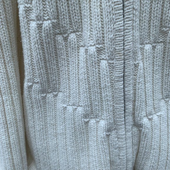 Caslon Women's Large Cream Cableknit Double Zipper with High Collar - Picture 9 of 13